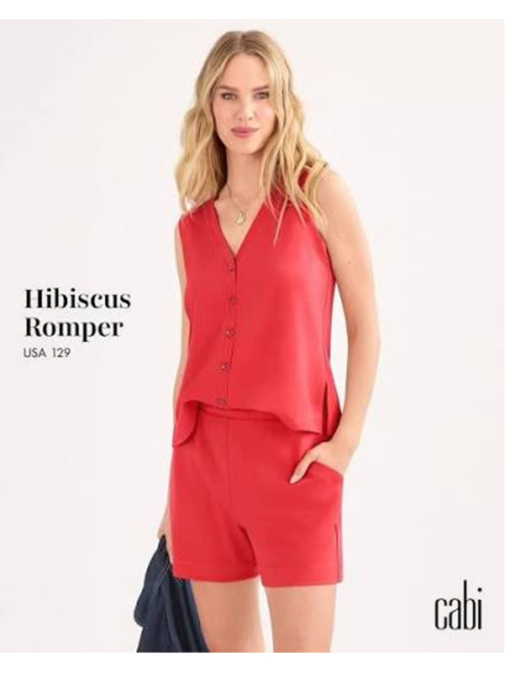 Cabi Hibiscus Romper #6809 Size M